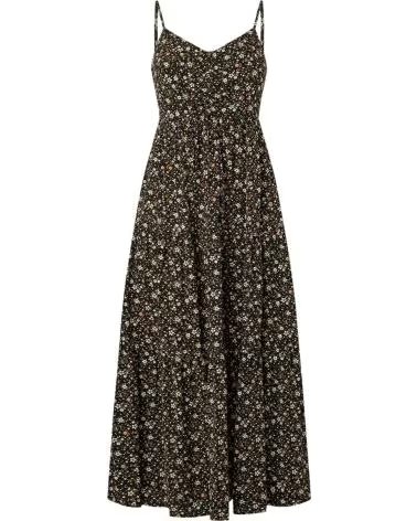 PEPE JEANS PEPE JEANS VESTIDO LONGO ESTAMPADO FLORAL FEMININO NEGRO