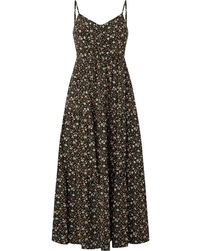 PEPE JEANS PEPE JEANS VESTIDO LONGO ESTAMPADO FLORAL FEMININO NEGRO