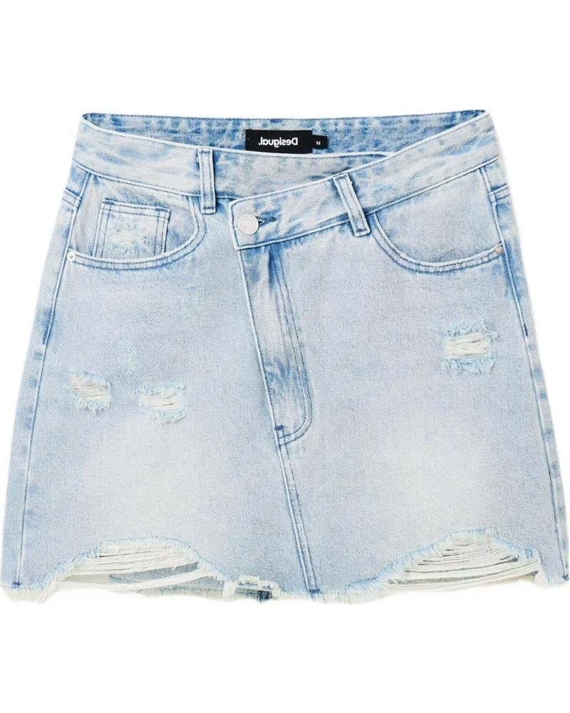 DESIGUAL DESIGUAL WOMEN´S WRAP DENIM SKIRT WITH BELT AZUL