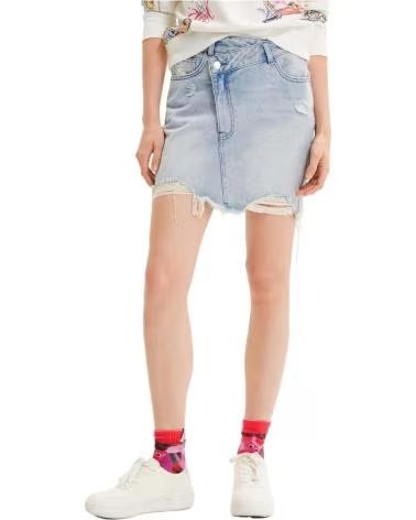 DESIGUAL DESIGUAL WOMEN´S WRAP DENIM SKIRT WITH BELT AZUL