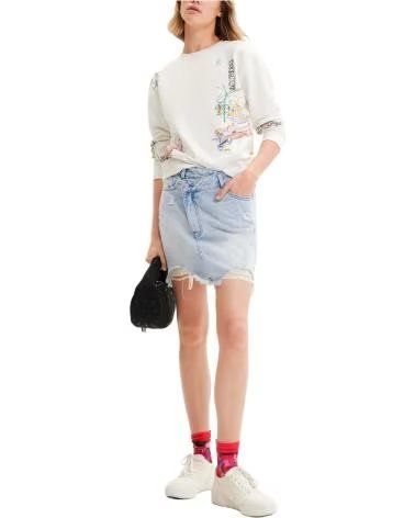 DESIGUAL DESIGUAL WOMEN´S WRAP DENIM SKIRT WITH BELT AZUL
