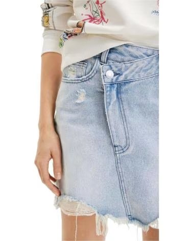 DESIGUAL DESIGUAL WOMEN´S WRAP DENIM SKIRT WITH BELT AZUL