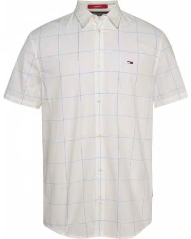 TOMMY JEANS CHEMISE À CARREAUX À MANCHES COURTES TOMMY JEANS POUR HOMME BLANCO
