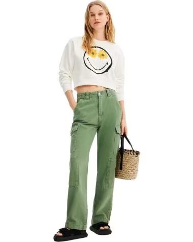 DESIGUAL DESIGUAL SUDADERA CROPPED SMILEY MUJER BLANCO BLANCO