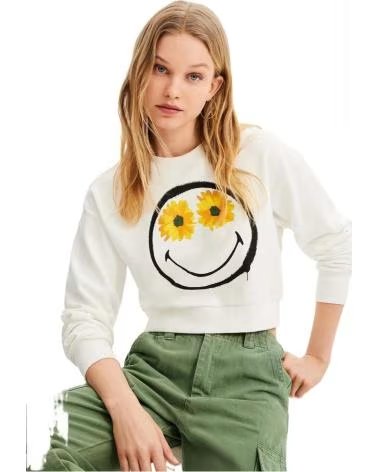 DESIGUAL DESIGUAL SUDADERA CROPPED SMILEY MUJER BLANCO BLANCO