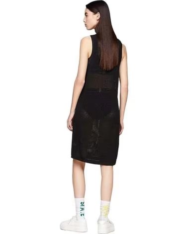 TOMMY JEANS VESTIDO DE PUNTO CALADO SIN MANGAS TOMMY JEANS PARA MUJER NEGRO