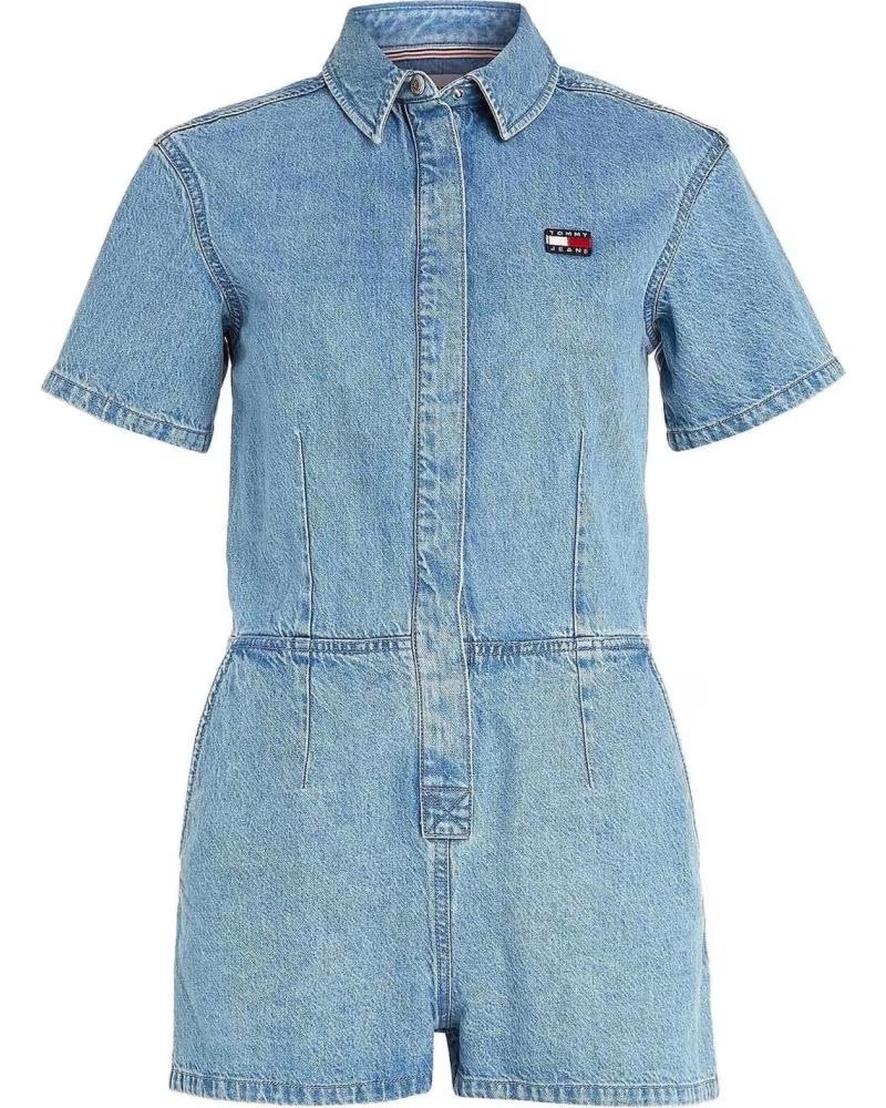 TOMMY JEANS KURZÄRMELIGER DENIM-JUMPSUIT FÜR DAMEN VON TOMMY JEANS AZUL