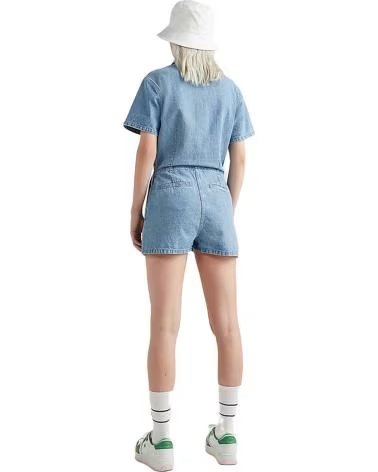 TOMMY JEANS KURZÄRMELIGER DENIM-JUMPSUIT FÜR DAMEN VON TOMMY JEANS AZUL