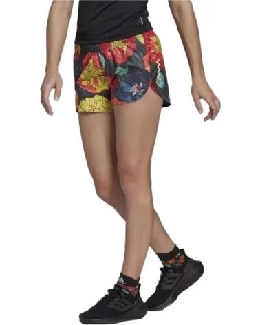 ADIDAS SHORT DE COURSE ADIDAS À IMPRIMÉ FLORAL - FEMME NEGRO