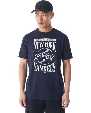 NEW ERA NEW ERA SHORT SLEEVE T-SHIRT NEW YORK YANKEES MEN BLACK NEGRO