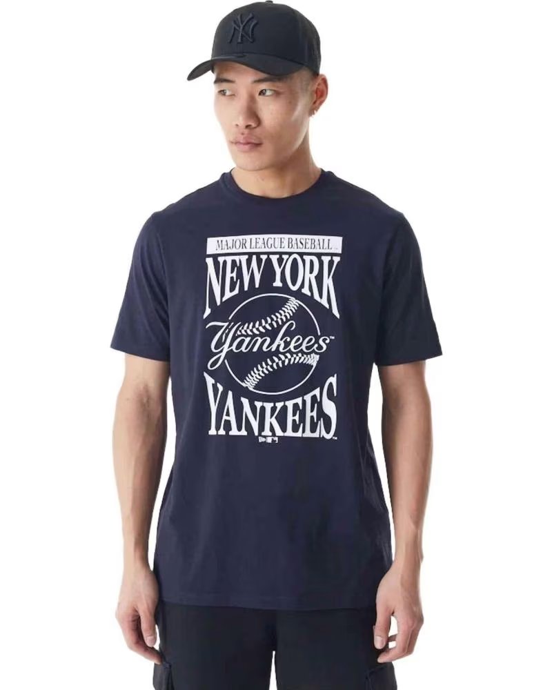 NEW ERA NEW ERA SHORT SLEEVE T-SHIRT NEW YORK YANKEES MEN BLACK NEGRO