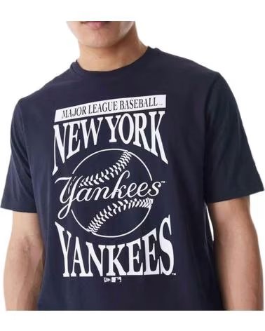 NEW ERA NEW ERA SHORT SLEEVE T-SHIRT NEW YORK YANKEES MEN BLACK NEGRO