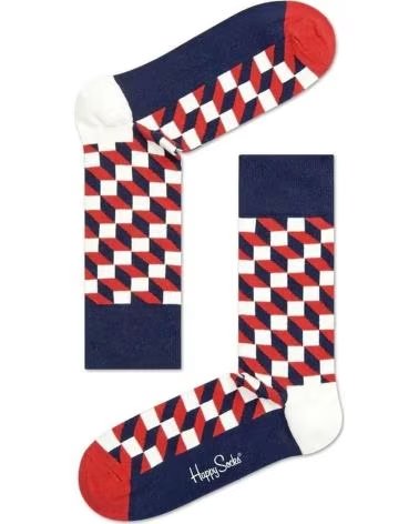 HAPPY SOCKS HAPPY SOCKS KAROMUSTER SOCKEN IN DUNKELBLAU, ROT UND WEISS BLANCO