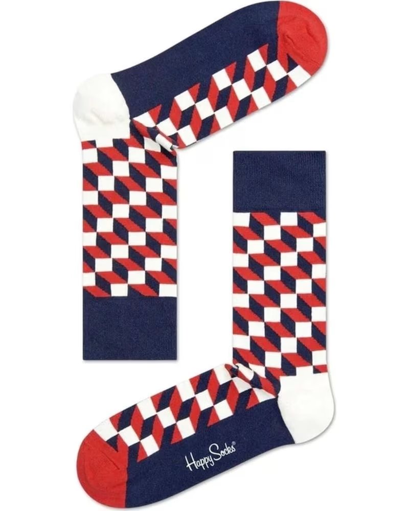 HAPPY SOCKS HAPPY SOCKS KAROMUSTER SOCKEN IN DUNKELBLAU, ROT UND WEISS BLANCO