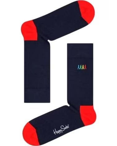 HAPPY SOCKS HAPPY SOCKS "HAPPY" SOCKEN DUNKELBLAU MIT ROTER SPITZE UND FERSE AZUL