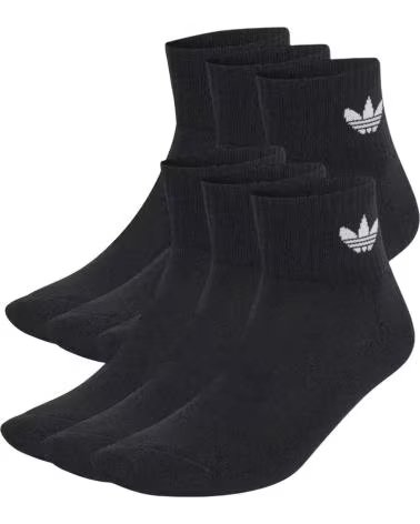 ADIDAS PACK 3 PARES DE CALCETINES ADIDAS TREFOIL CREW UNISEX NEGROS NEGRO