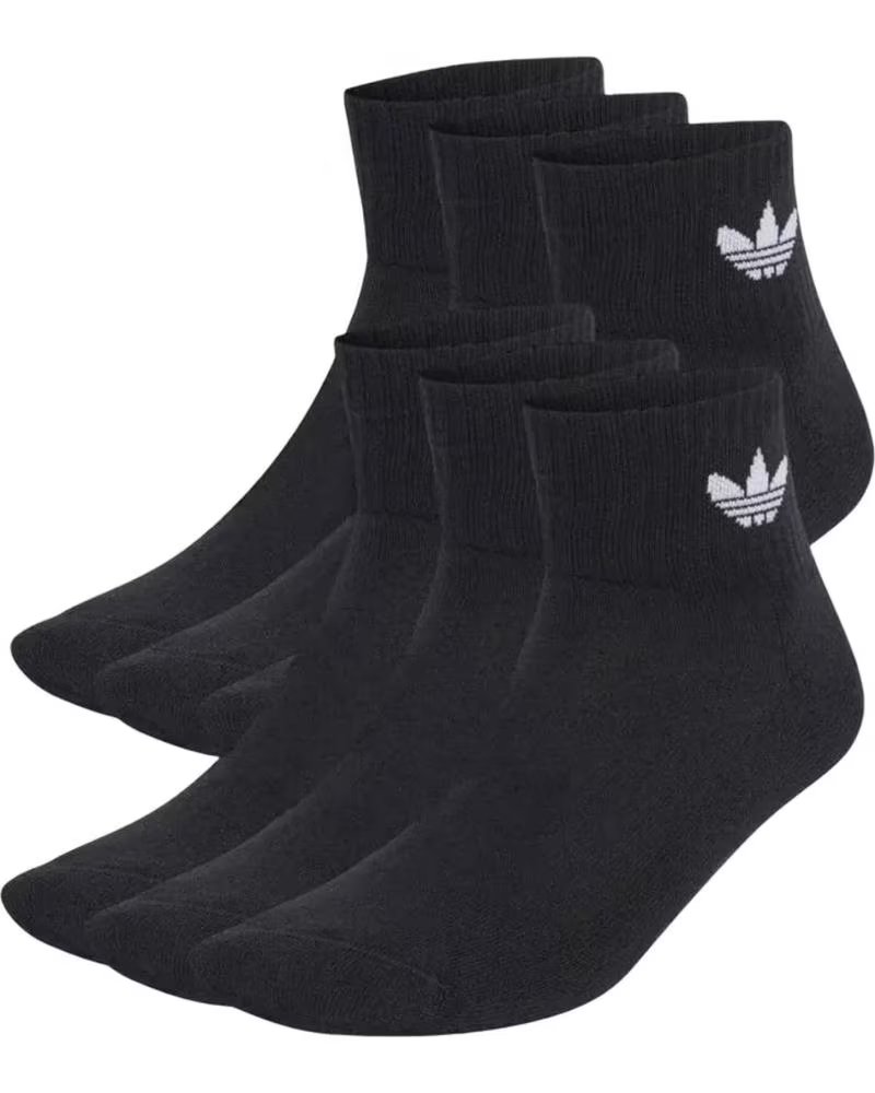 ADIDAS PACK 3 PARES DE MEIAS ADIDAS TREFOIL CREW UNISSEX PRETAS NEGRO