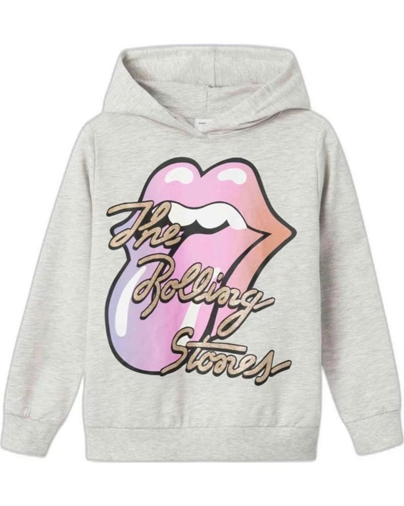 NAME IT SUDADERA CON CAPUCHA PARA NIÑOS "THE ROLLING STONES" GRIS