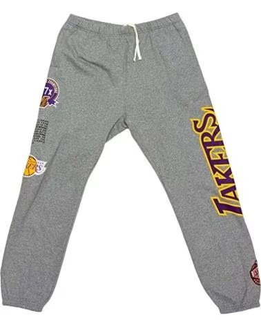 MITCHELL  NESS PANTALONI LUNGHI MITCHELL & NESS NBA LAKERS GRIS