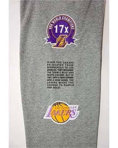MITCHELL  NESS PANTALONI LUNGHI MITCHELL & NESS NBA LAKERS GRIS