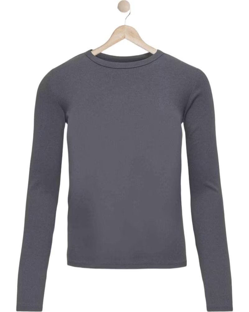 ONLY CAMISETA DE MANGA LARGA DE PUNTO FINO PARA MUJER ONLY GRIS