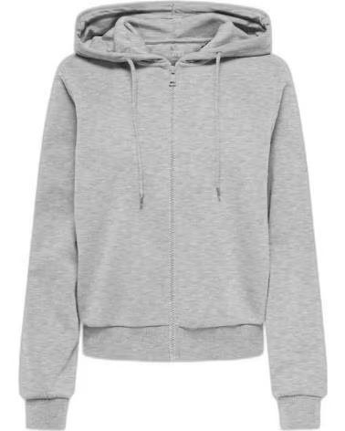 ONLY MOLETOM CINZA COM ZÍPER E CAPUZ FEMININO GRIS