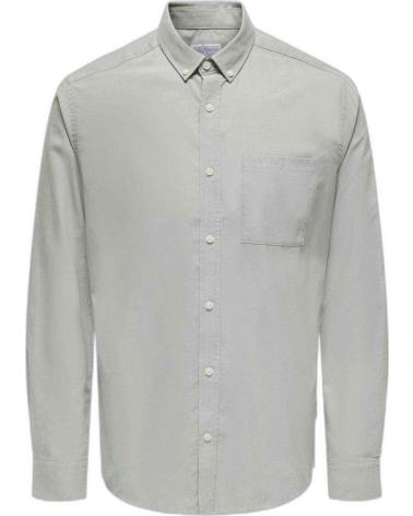 ONLY CAMISA DE MANGA LARGA PARA HOMBRE ONLY SONS GRIS