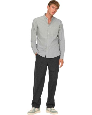 ONLY CAMISA DE MANGA LARGA PARA HOMBRE ONLY SONS GRIS