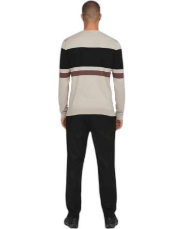ONLY JERSEY DE PUNTO CON RAYAS PARA HOMBRE BEIGE