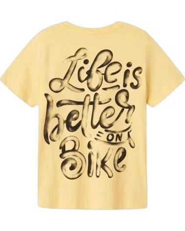 NAME IT UNISEX KIDS "SKULL RIDER" SHORT SLEEVE T-SHIRT AMARILLO