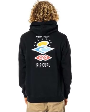 RIP CURL FELPA CON CAPPUCCIO NERA RIP CURL DA UOMO NEGRO