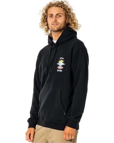 RIP CURL FELPA CON CAPPUCCIO NERA RIP CURL DA UOMO NEGRO