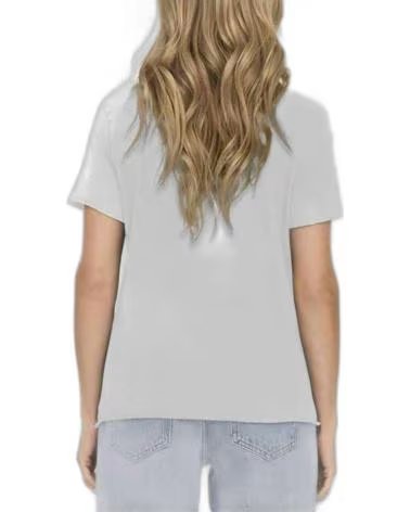 ONLY CAMISETA DE MANGA CORTA GRIS CON ESTAMPADO PARA MUJER GRIS