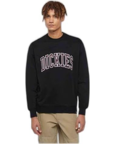 DICKIES FELPA DICKIES NERA DA UOMO CON LOGO UNIVERSITARIO NEGRO