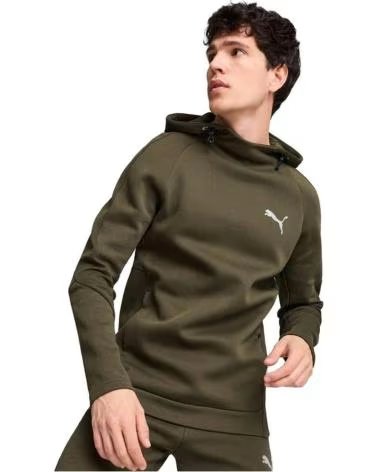 PUMA FELPA CON CAPPUCCIO PUMA EVOSTRIPE DA UOMO VERDE