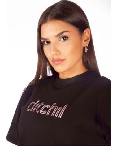 DITCHIL CAMISETA DE MANGA CURTA DITCHIL FEMININA NEGRO
