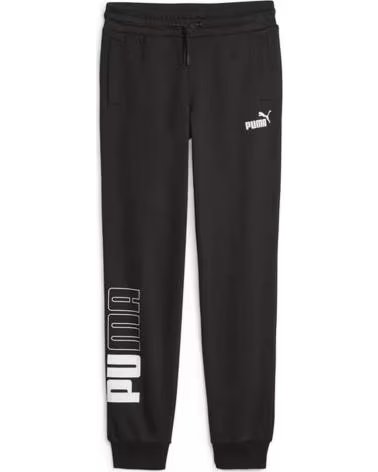 PUMA CALÇA ESPORTIVA PUMA ESSENTIALS LOGO INFANTIL, PRETA NEGRO