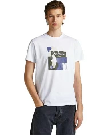 PEPE JEANS T-SHIRT PEPE JEANS A MANICHE CORTE CON STAMPA GRAFICA DA UOMO BLANCO