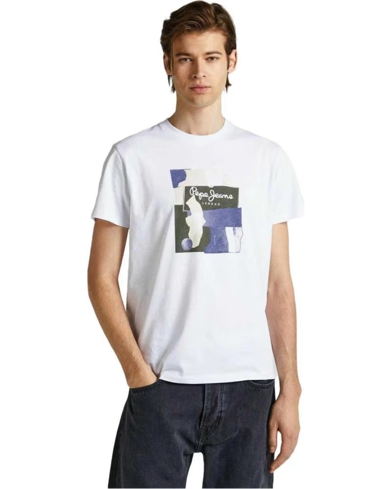 PEPE JEANS PEPE JEANS HERREN T-SHIRT MIT KURZEN ÄRMELN UND GRAFISCHEM AUFDRUCK BLANCO