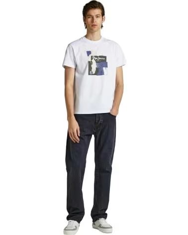 PEPE JEANS PEPE JEANS HERREN T-SHIRT MIT KURZEN ÄRMELN UND GRAFISCHEM AUFDRUCK BLANCO