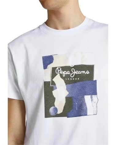 PEPE JEANS PEPE JEANS HERREN T-SHIRT MIT KURZEN ÄRMELN UND GRAFISCHEM AUFDRUCK BLANCO