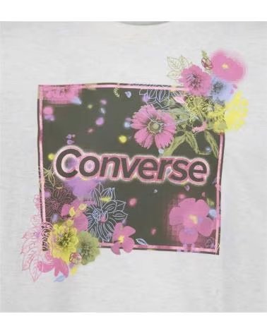 CONVERSE CAMISETA MANGA CURTA CONVERSE COM ESTAMPA FLORAL PARA MENINA BLANCO