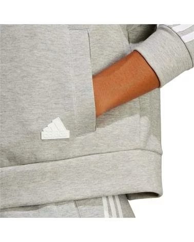 ADIDAS FELPA CON CAPPUCCIO ADIDAS 3 STRIPES DA DONNA GRIS