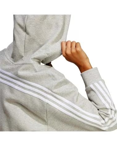ADIDAS FELPA CON CAPPUCCIO ADIDAS 3 STRIPES DA DONNA GRIS
