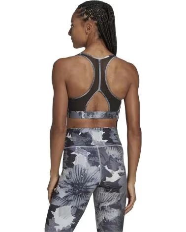 ADIDAS SUJETADOR DEPORTIVO ADIDAS "FLORAL" PARA MUJER GRIS
