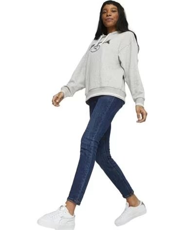 PUMA MOLETOM COM CAPUZ PUMA CLASSICS LOGO FEMININO GRIS
