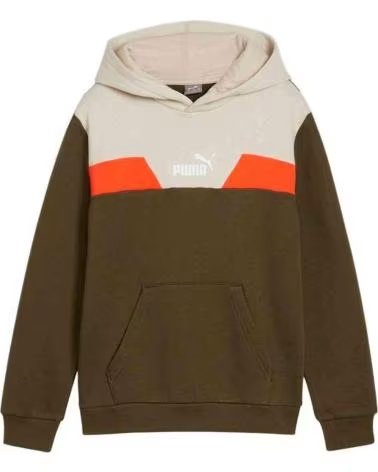 PUMA SWEAT À CAPUCHE PUMA COLORBLOCK POUR ENFANTS VERDE