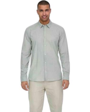 ONLY CAMISA DE MANGA LARGA PARA HOMBRE ONLY SONS GRIS