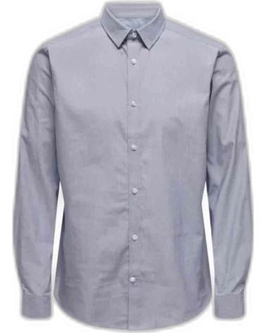 ONLY CAMISA DE MANGA LARGA PARA HOMBRE ONLY SONS AZUL