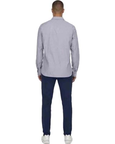 ONLY CAMISA DE MANGA LARGA PARA HOMBRE ONLY SONS AZUL
